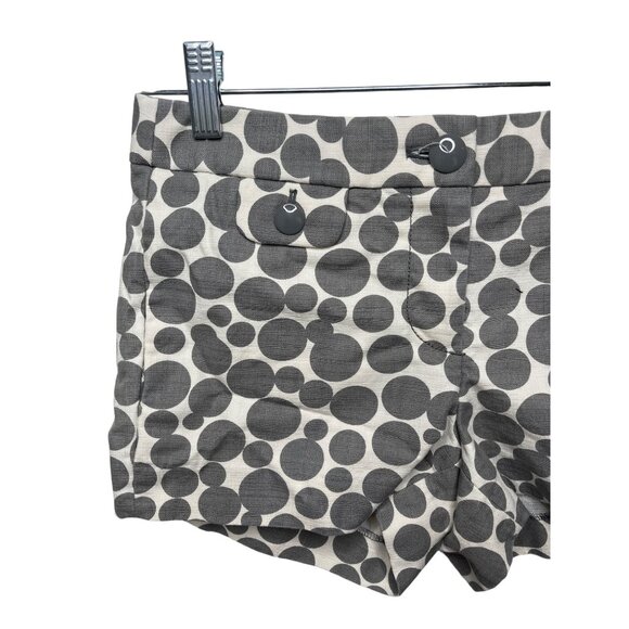 J Crew Shorts Womens Size 0 XS Chinos Polka Dots Casual Summer Gray White Print - Picture 2 of 10
